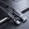 Magnetic Charging Cable; 540¬∞ Rotating Magnetic Phone Charger Nylon Braided Magnetic USB Cable For IPhone/Micro USB/Type C Device - 2M Red