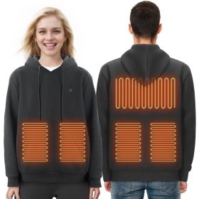 VEVOR Heated Hoodie Sweatshirt Unisex with Battery for Men & Women XXXL Black