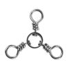 20pcs/bag Fishing 3 Way Swivel Fishing Tackle For Catfish Rig Trolling Line Stainless Steel Black Nickel Tri Swivels Saltwater Freshwater - 2/0-20pcs