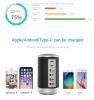 6 Port Fast Charge Tower - BLACK