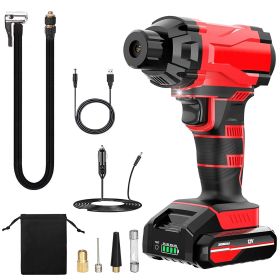 150PSI Cordless Car Tire Pump 6000mAh Rechargeable Tire Inflator 12V Portable Electric Air Compressor with LED Light for Car Bike Motorcycle Ball - Ti