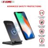 5 Core Magsafe Charger Portable Wireless Charging Station Fast Phone Charger Stand w Sleep Friendly LED 2 Charging Coil -10W Black - Black