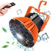 2 In 1 Portable Camping Fan Electric Lantern Fan Tent Fan w/Hanging Hook Remote Control USB Rechargeable Fan - Orange