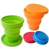 1pc Soft Silicone With Lid; Retractable Mini Folding Water Cup; For Outdoor Travel Hotel - Red
