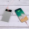 20000mAh Power Bank Ultra Thin External Battery Pack Phone Charger Dual USB Ports Flashlight Battery Remain Display - Silver