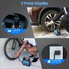 Portable Tire Inflator 150 PSI 120W Max Power Tire Pump with Digital Display LED Light Inflatable Nozzle Needle Fuse Air Compressor for Bikes Motorbik