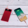 20000mAh Power Bank Ultra Thin External Battery Pack Phone Charger Dual USB Ports Flashlight Battery Remain Display - Red