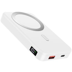 Wireless Power Bank 10000mAh Magnetic Portable Charger 22.5W Fast Charging Fit for iPhone 12 13  Pro Mini Pro Max - White