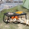 Folding Campfire Grilling Rack for Outdoor Open Flame Cooking - As pic show - 22.4"