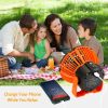 2 In 1 Portable Camping Fan Electric Lantern Fan Tent Fan w/Hanging Hook Remote Control USB Rechargeable Fan - Orange
