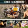 Folding Campfire Grilling Rack for Outdoor Open Flame Cooking - As pic show - 22.4"