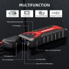 DBPOWER 3000A/80.66Wh Portable Car Jump Starter (UP to 10.0L Gas/8.0L Diesel Engines) 12V Auto Lithium-Ion Battery Booster with Smart Clamp Cables, Qu