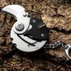 Pocket Folding Mini Knife Coin Shape Package Gadget Multi Tool EDC Multitool Knife Opener Open Utility Camping Outdoor Parcel Gear - Silvery