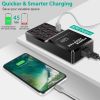Multi 12 Port USB Charging Station Hub 60W Desktop USB Hub Multiple USB Charger Fast Charge - Black