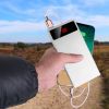 20000mAh Power Bank Ultra Thin External Battery Pack Phone Charger Dual USB Ports Flashlight Battery Remain Display - Silver