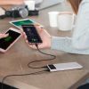 20000mAh Power Bank Ultra Thin External Battery Pack Phone Charger Dual USB Ports Flashlight Battery Remain Display - Silver