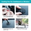 360¬∫ Rotatable Car Cooling Fan USB Vehicle Fan for Backseat Dashboard Window Clip Fan for Car Home with 3 Speeds - Black