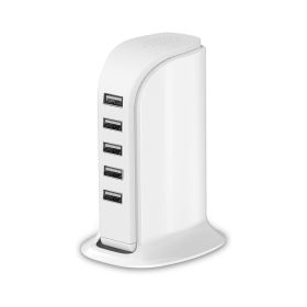 1pc USB Charger; Multi-Device Charging Station; Fast Charging Block; USB Charging Hub With Multi-Ports For IPhone; IPad; Kindle; Travel Accessories -