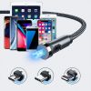 Magnetic Charging Cable; 540¬∞ Rotating Magnetic Phone Charger Nylon Braided Magnetic USB Cable For IPhone/Micro USB/Type C Device - 1M Red