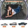Inflatable SUV Air Mattress Thickened Camping Bed Cushion with Pillow Air Pump Storage Bag PVC Flocked Car Bed for Home Car Travel Camping - Black