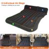 Inflatable SUV Air Mattress Thickened Camping Bed Cushion with Pillow Air Pump Storage Bag PVC Flocked Car Bed for Home Car Travel Camping - Black
