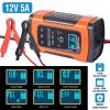 Car Battery Charger 12V 5A LCD Intelligent Auto Motorcycle Boat ATV Recover Pulse Repair - US