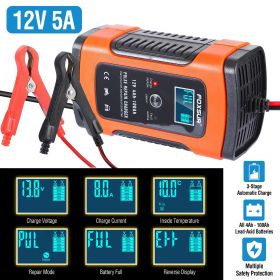 Car Battery Charger 12V 5A LCD Intelligent Auto Motorcycle Boat ATV Recover Pulse Repair - US