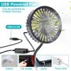 360¬∫ Rotatable Car Cooling Fan USB Vehicle Fan for Backseat Dashboard Window Clip Fan for Car Home with 3 Speeds - Black