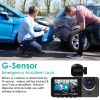 3 Channel Dash Cam Front Inside Rear Vehicle Driving Recorder Car DVR with 32G MMC Card G Sensor Motion Detection Parking Monitor Night Vision Loop Re
