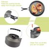 2-3 People Outdoor Teapot Set Pot Combination Camping Folding Pot Cookware Set - k05-orange