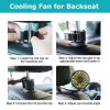 360¬∫ Rotatable Car Cooling Fan USB Vehicle Fan for Backseat Dashboard Window Clip Fan for Car Home with 3 Speeds - Black