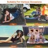 Inflatable SUV Air Mattress Thickened Camping Bed Cushion with Pillow Air Pump Storage Bag PVC Flocked Car Bed for Home Car Travel Camping - Black