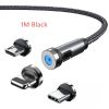 Magnetic Charging Cable; 540¬∞ Rotating Magnetic Phone Charger Nylon Braided Magnetic USB Cable For IPhone/Micro USB/Type C Device - 2M Red