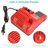M12 M18 Rapid Fast Charger Fit for Milwaukee 10.8-18V Battery - Red