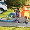 Inflatable SUV Air Mattress Thickened Camping Bed Cushion with Pillow Air Pump Storage Bag PVC Flocked Car Bed for Home Car Travel Camping - Grey