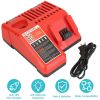 M12 M18 Rapid Fast Charger Fit for Milwaukee 10.8-18V Battery - Red