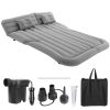 Inflatable SUV Air Mattress Thickened Camping Bed Cushion with Pillow Air Pump Storage Bag PVC Flocked Car Bed for Home Car Travel Camping - Grey