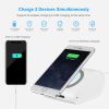 Qi Wireless Charger 10400mAh Power Bank 5W Wireless Charger Pad 2.1A USB Charge Port Portable Battery Charger - White