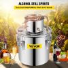VEVOR Alcohol Still 8Gal 30L Stainless Steel Water Alcohol Distiller Copper Tube Home Brewing Kit Build-in Thermometer for DIY Whisky Wine Brandy - De