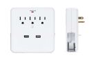 NEW! Classic Combo Wall Adapter W/3 AC Outlets W/Surge Protection And Dual USB Ports To Charge Your Gadgets - Default Title